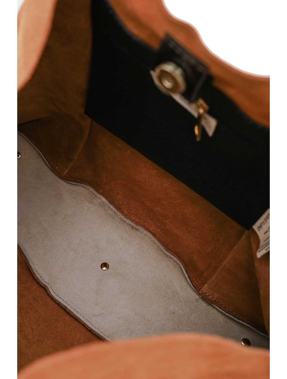 Sac Cabas en Croûte de Cuir Vachette Suède-GAELLE 4103-Marron — vue 4