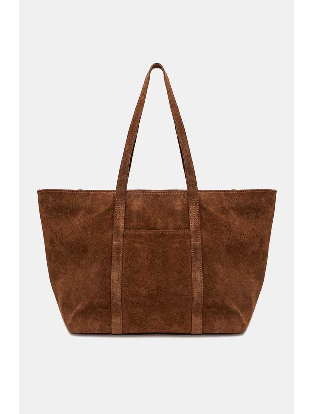 Sac Cabas En Croûte Cuir Vachette Suède 4173 FRANCESCA SUEDE-Marron — vue 4