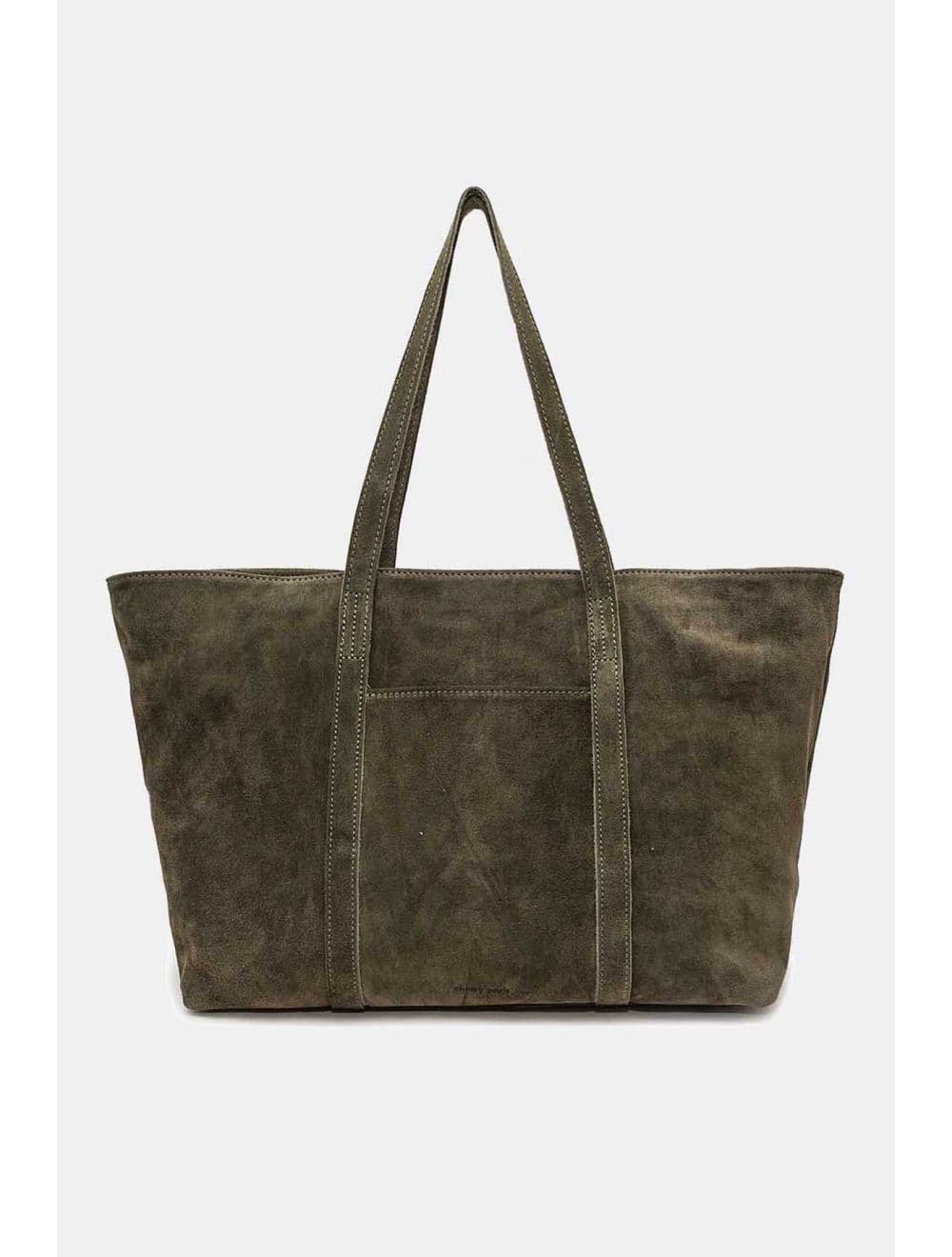 Sac Cabas En Croûte Cuir Vachette Suède 4173 FRANCESCA SUEDE-Kaki — vue 4