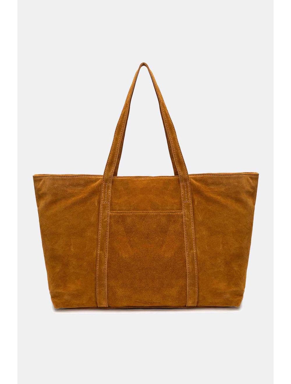 Sac Cabas En Croûte Cuir Vachette Suède 4173 FRANCESCA SUEDE-Camel — vue 3