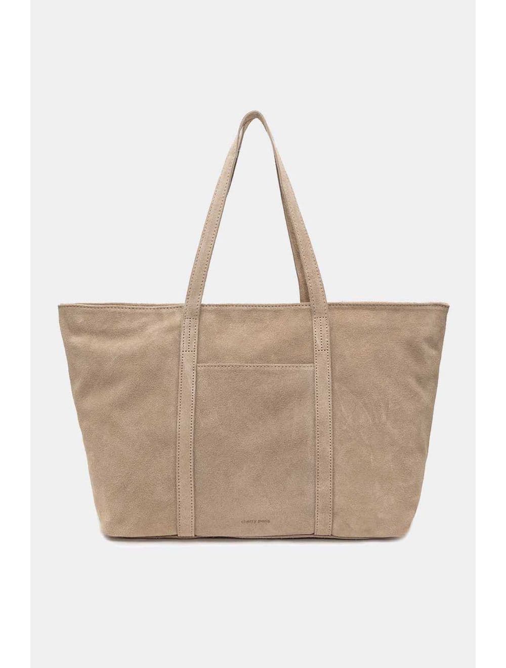 Sac Cabas En Croûte Cuir Vachette Suède 4173 FRANCESCA SUEDE-Beige — vue 3