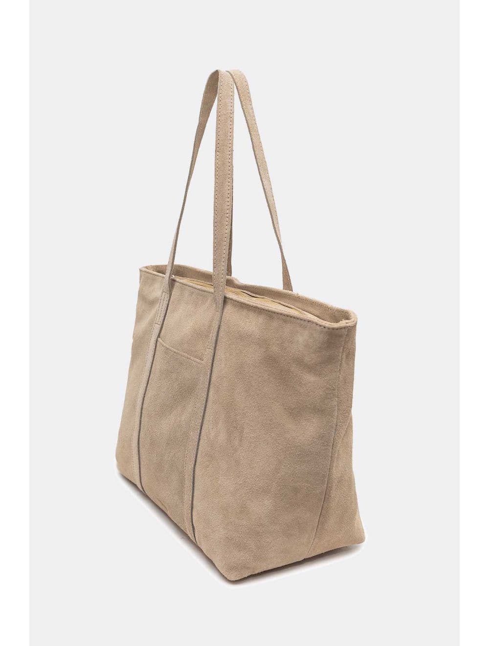 Sac Cabas En Croûte Cuir Vachette Suède 4173 FRANCESCA SUEDE-Beige — vue 5