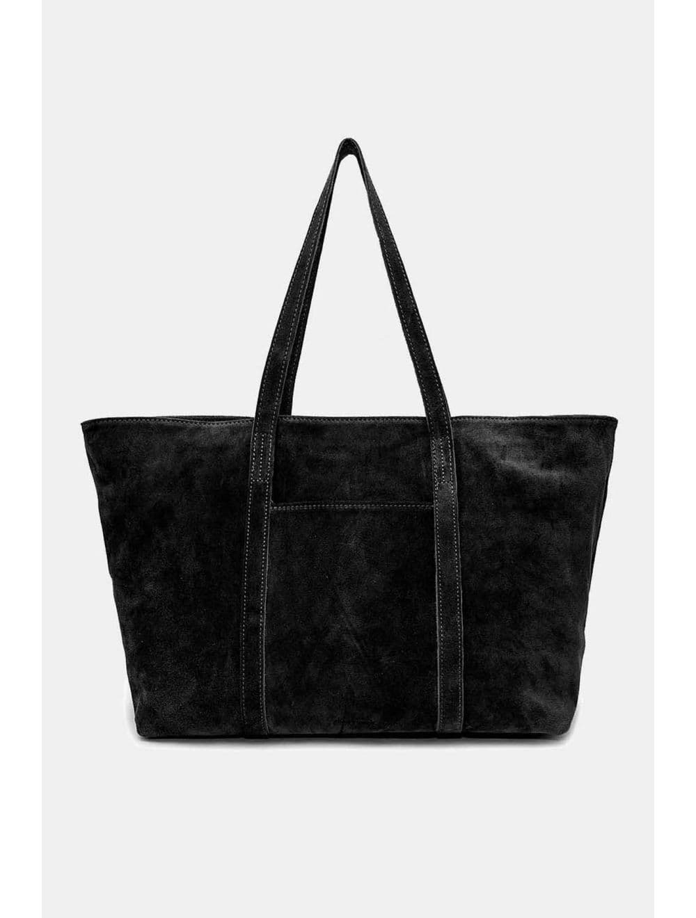 Sac Cabas En Croûte Cuir Vachette Suède 4173 FRANCESCA SUEDE-Noir — vue 4