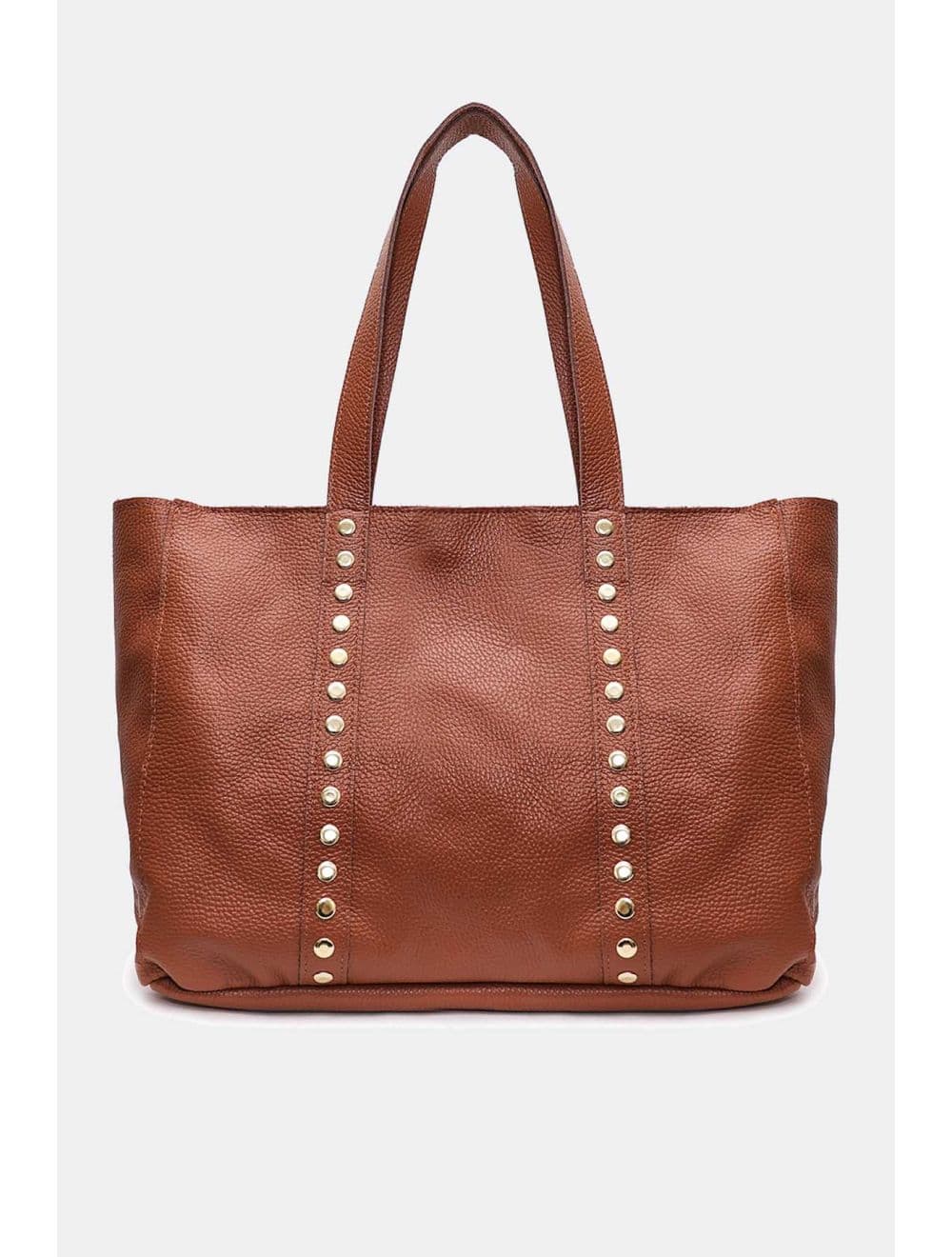 Sac Cabas Cuir De Vachette Grainé Clouté 4155 NOELIE-Cognac — vue 3