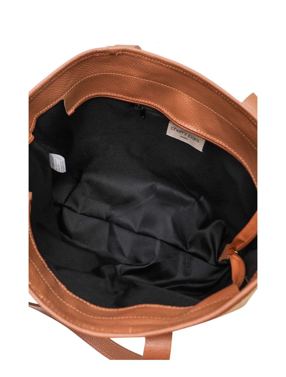 Sac Cabas Raphia et Cuir Vachette Grainé 4133C SATINE RAPHIA-Cognac