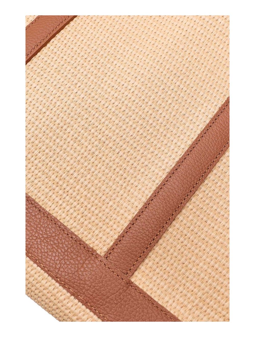 Sac Cabas Raphia et Cuir Vachette Grainé 4133C SATINE RAPHIA-Cognac — vue 5