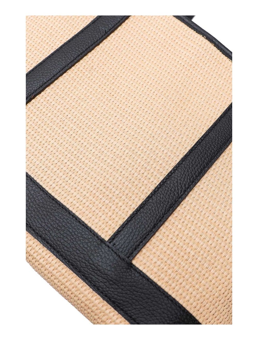 Sac Cabas Raphia et Cuir Vachette Grainé 4133C SATINE RAPHIA-Noir — vue 4