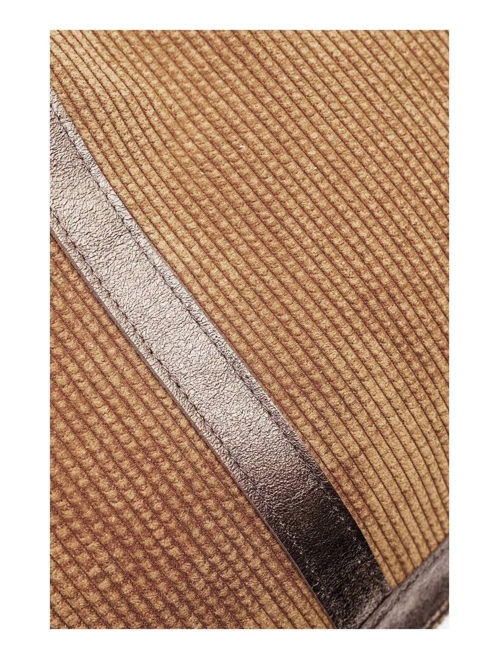 Sac Cabas en Textile Velours Garni Croûte Cuir Vachette 4133 SATINE-Taupe — vue 4
