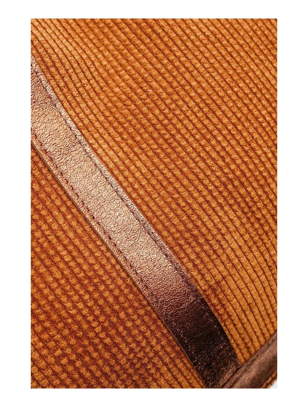 Sac Cabas en Textile Velours Garni Croûte Cuir Vachette 4133 SATINE-Camel — vue 2
