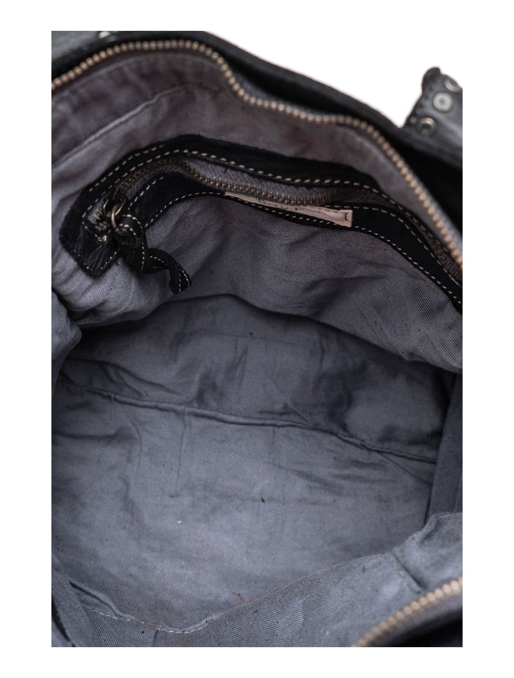 Sac Cabas En Cuir Vachette Style Vintage Clouté PRISCILLE 4119-Noir