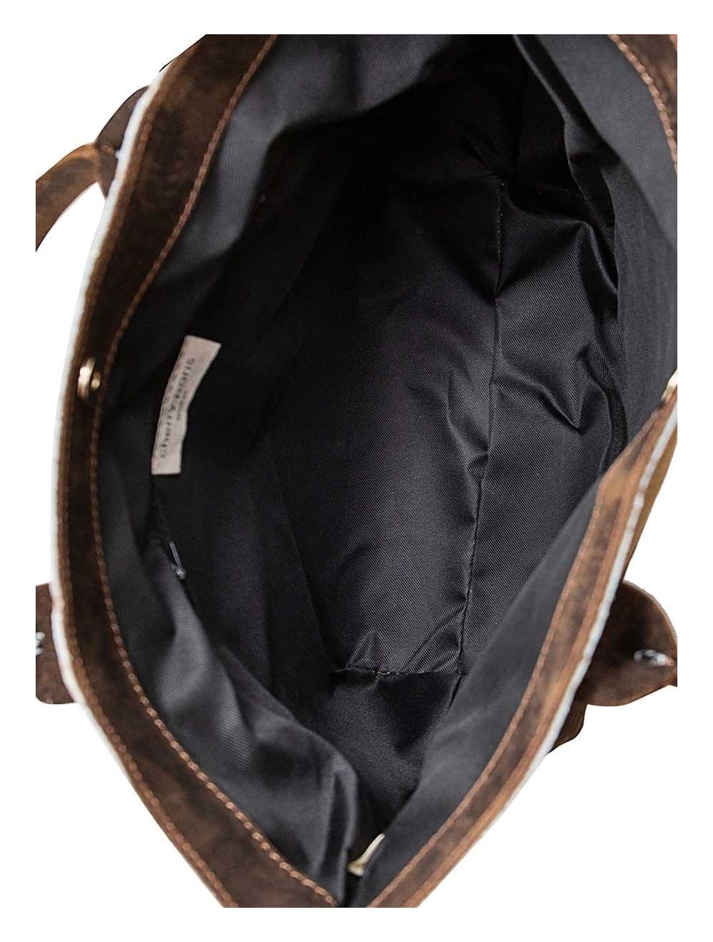 Sac Cabas Croûte Cuir Vachette Métallisé Bicolore-CORALIE 4041-DORE — vue 3