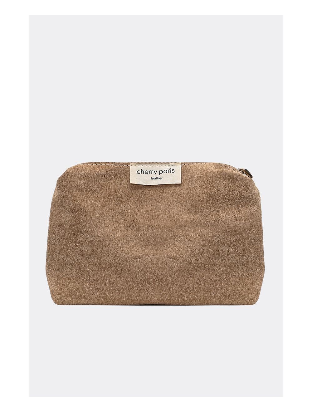 2 Pieces Set Sac Cabas en Croûte de Cuir Vachette Suède-NESRINE 4023-Beige — vue 4