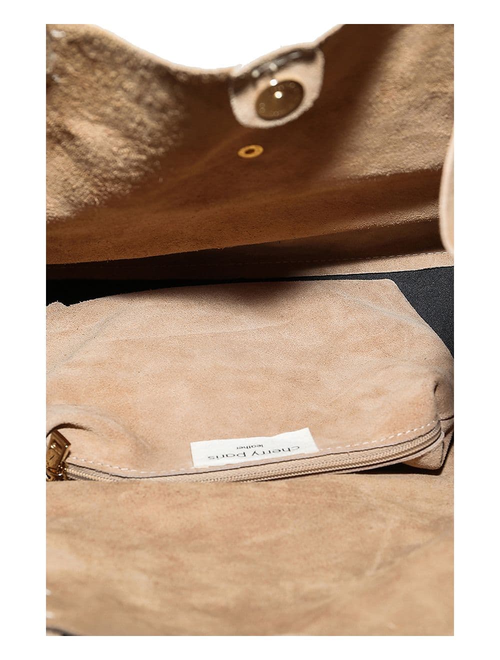 2 Pieces Set Sac Cabas en Croûte de Cuir Vachette Suède-NESRINE 4023-Beige — vue 5