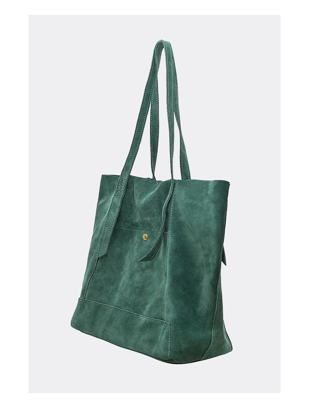 2 Pieces Set Sac Cabas en Croûte de Cuir Vachette Suède-NESRINE 4023-Vert — vue 2