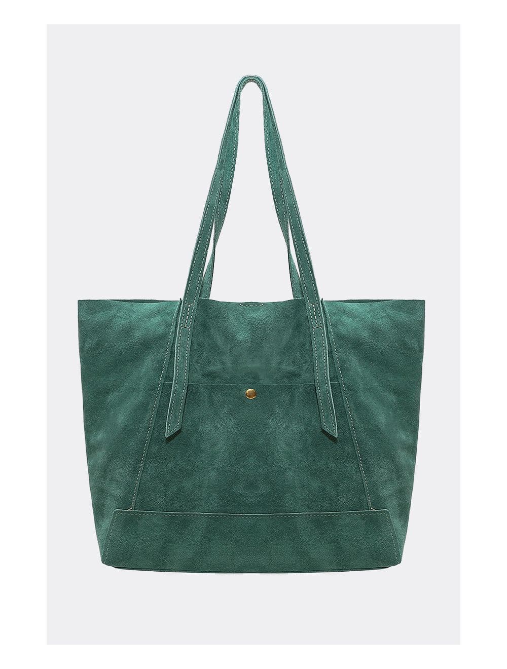 2 Pieces Set Sac Cabas en Croûte de Cuir Vachette Suède-NESRINE 4023-Vert — vue 3