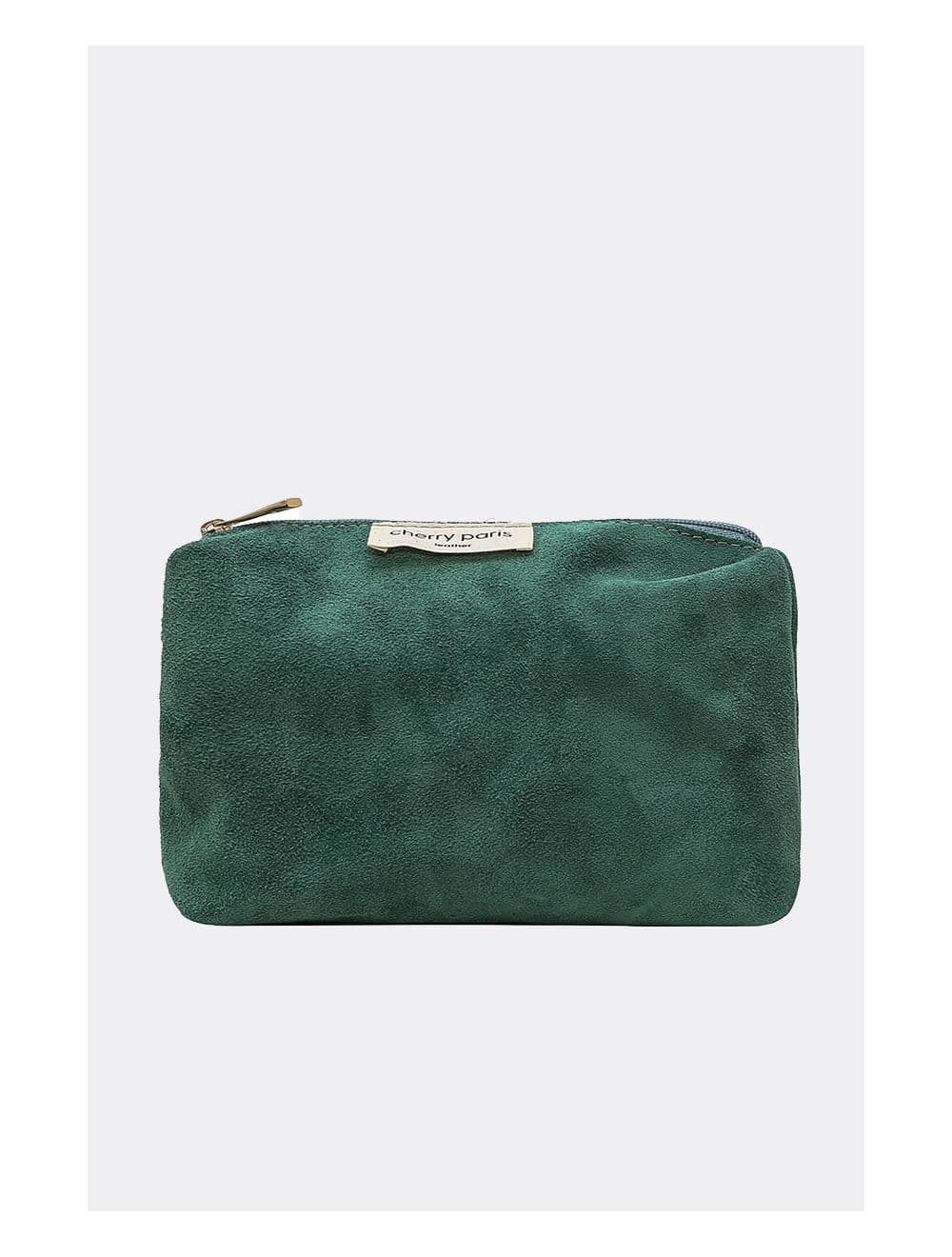 2 Pieces Set Sac Cabas en Croûte de Cuir Vachette Suède-NESRINE 4023-Vert — vue 4
