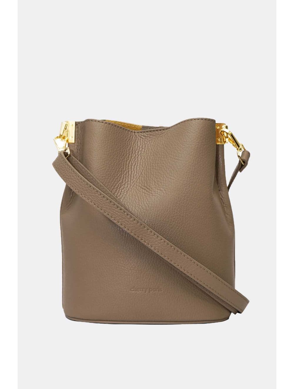 Sac Bourse en Cuir De Vachette Grainée LILWENN 4090-Taupe — vue 4