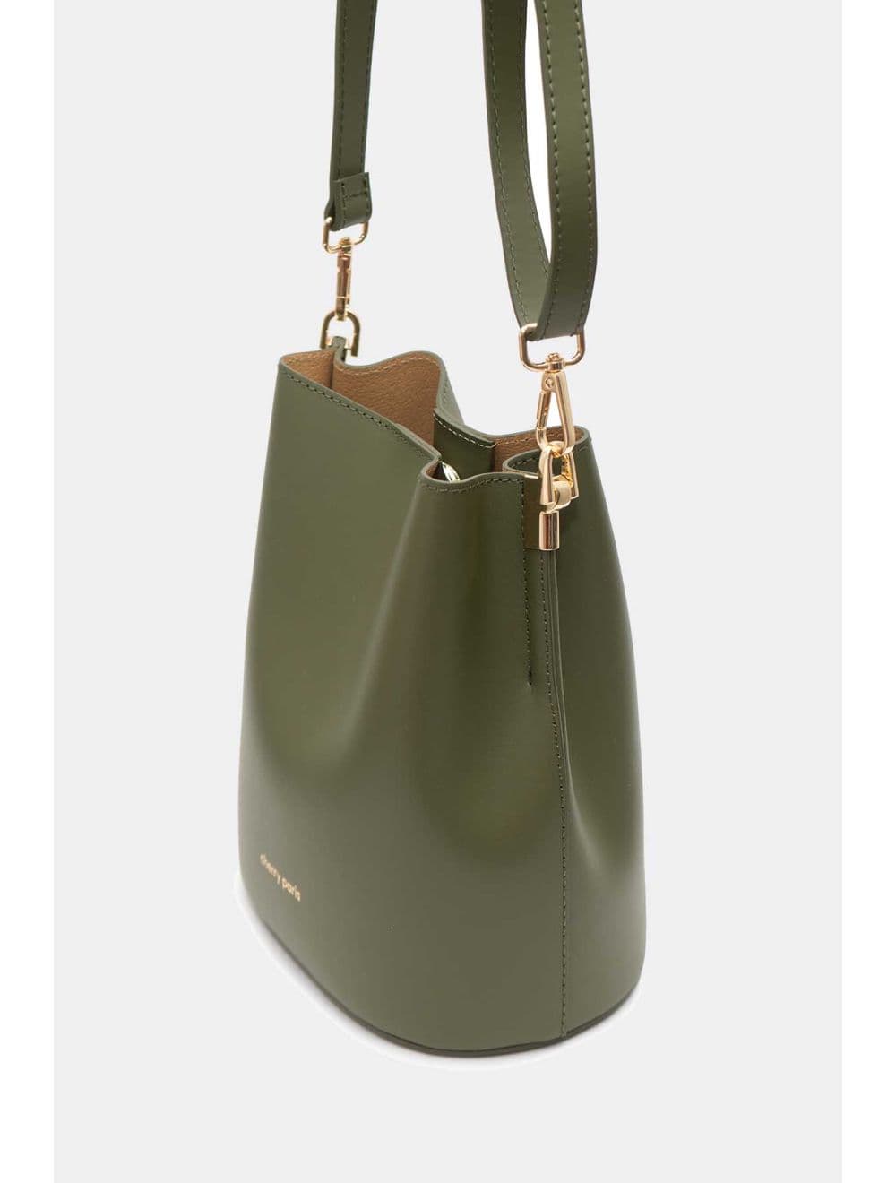 Sac Bourse en Cuir De Vachette Lisse 4171 NITA-Kaki — vue 5