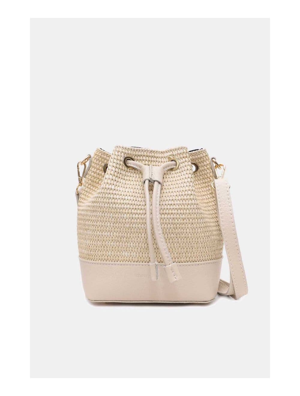 Sac Bourse En Cuir de Vachette Grainé et En Raphia 4170 CINTHYA RAPHIA-Beige — vue 3