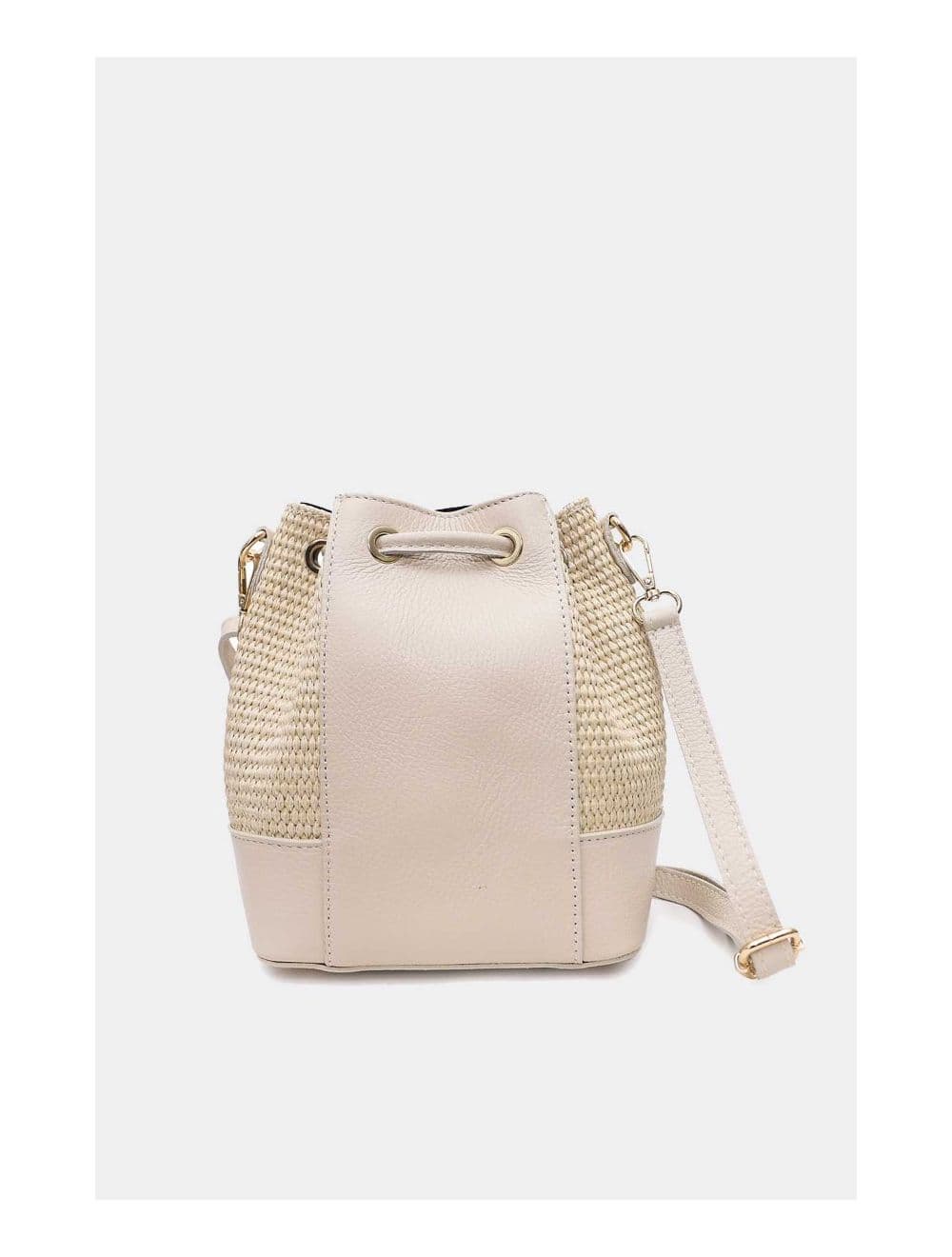 Sac Bourse En Cuir de Vachette Grainé et En Raphia 4170 CINTHYA RAPHIA-Beige — vue 6