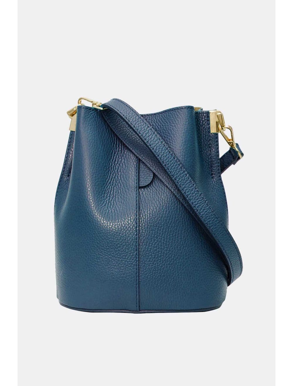 Sac Bourse en Cuir De Vachette Grainée LILWENN 4090-Petrole — vue 3