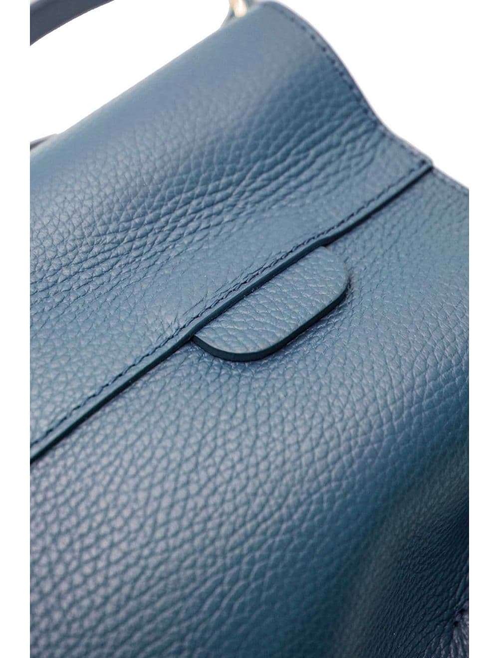 Sac Bourse en Cuir De Vachette Grainée LILWENN 4090-Petrole — vue 5
