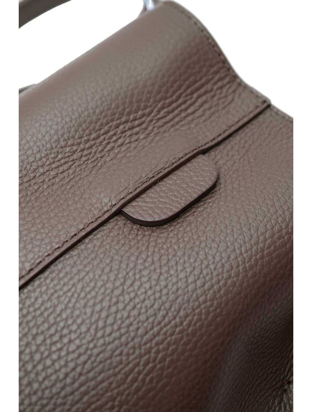 Sac Bourse en Cuir De Vachette Grainée LILWENN 4090-Chocolat — vue 4