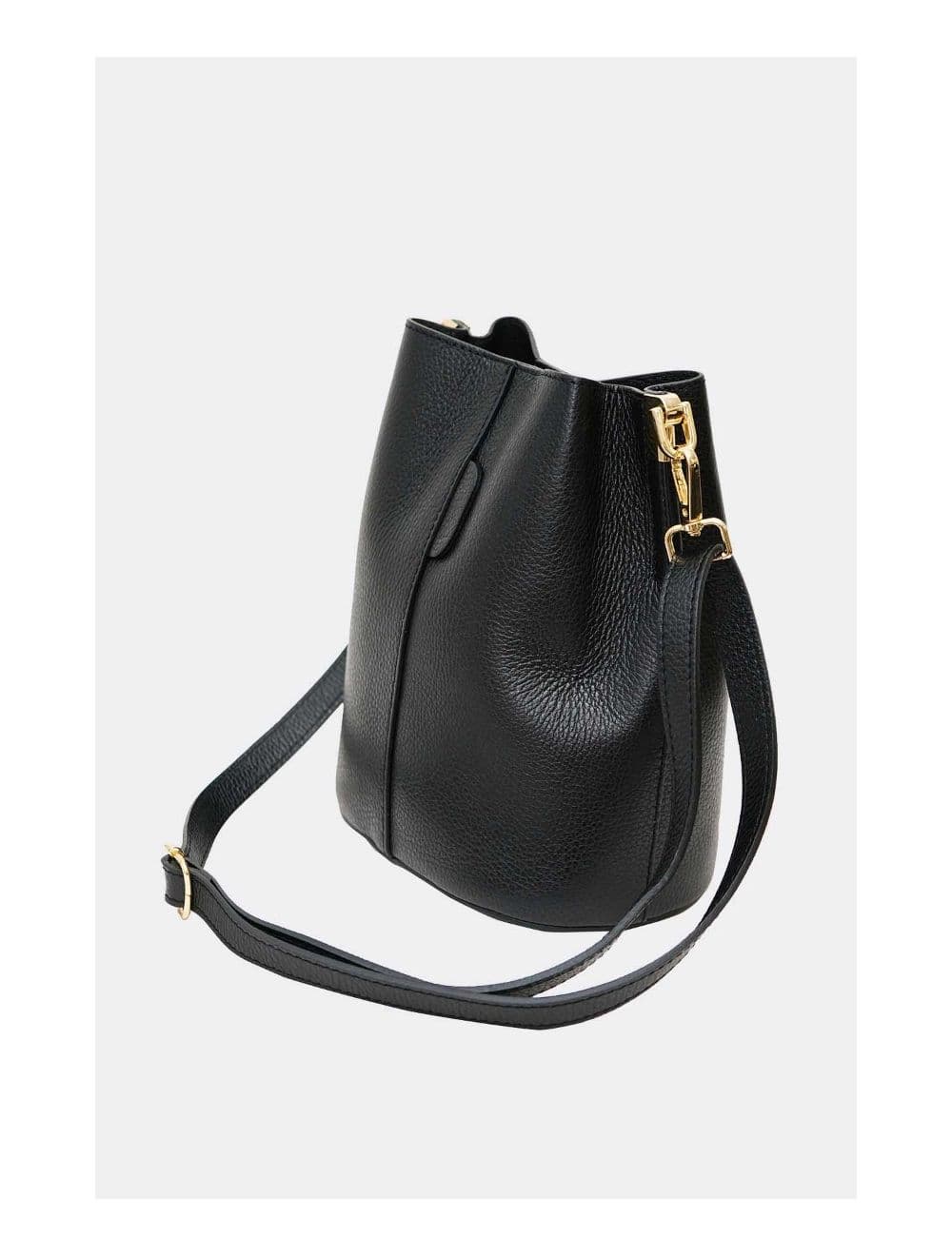 Sac Bourse en Cuir De Vachette Grainée LILWENN 4090-Noir — vue 3