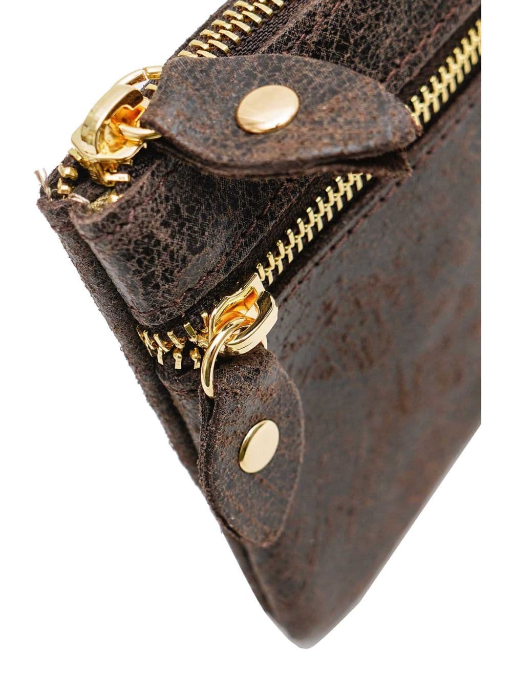 Porte-monnaie Pochette En Croûte De Cuir De Vachette-4906 DORIANE-Chocolat