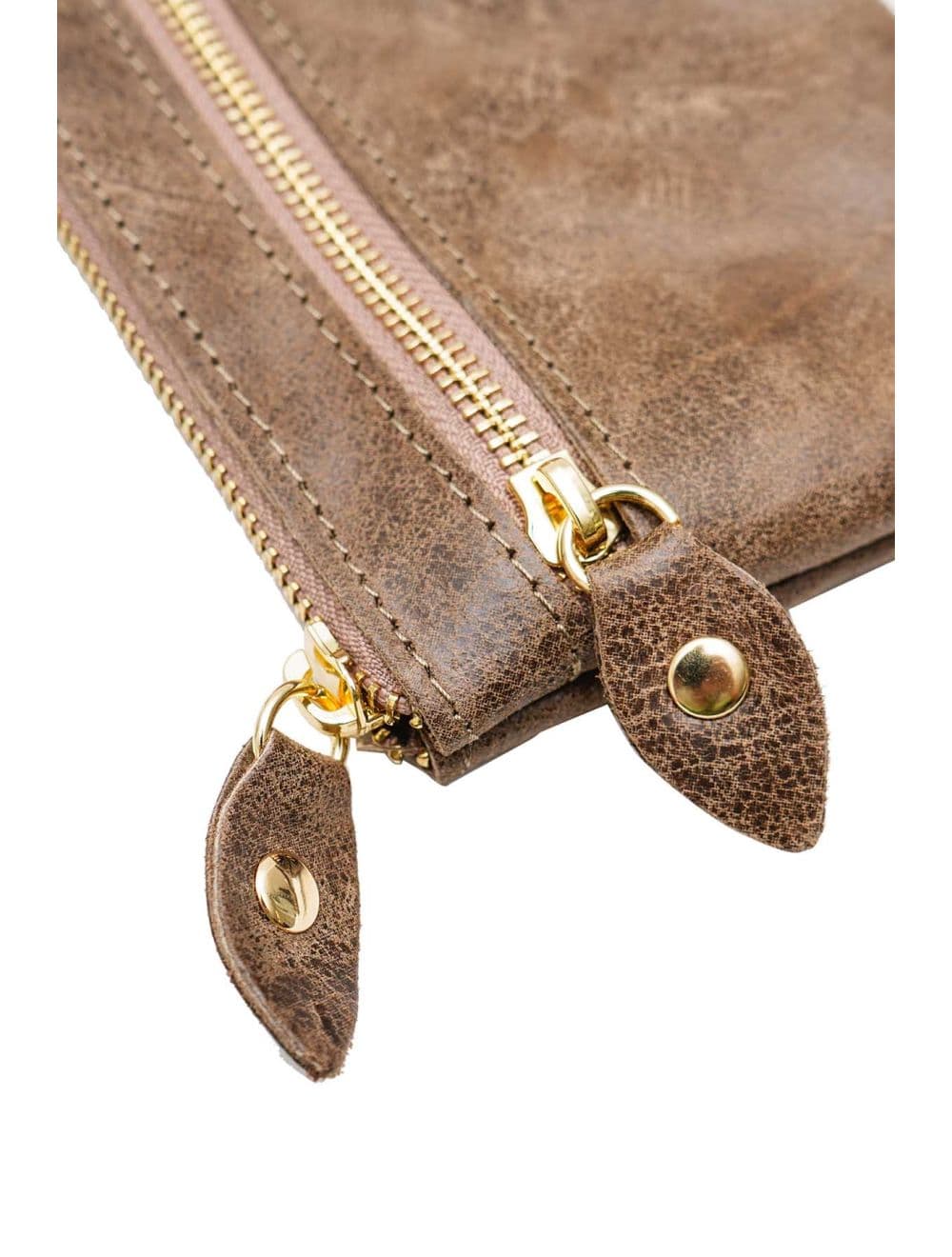Porte-monnaie Pochette En Croûte De Cuir De Vachette-4906 DORIANE-Taupe — vue 4