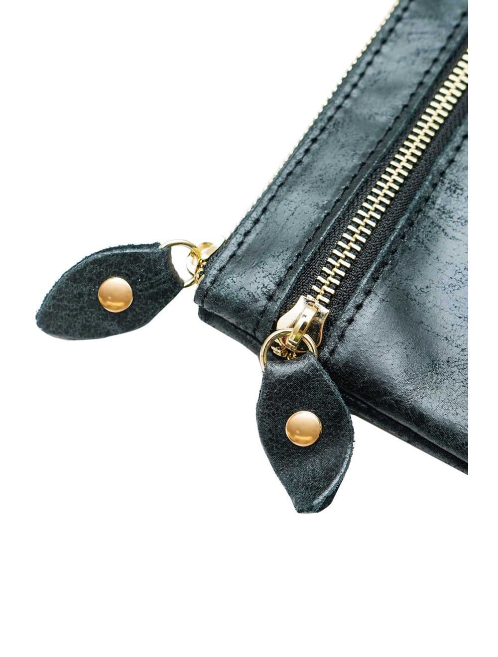 Porte-monnaie Pochette En Croûte De Cuir De Vachette-4906 DORIANE-Noir — vue 4