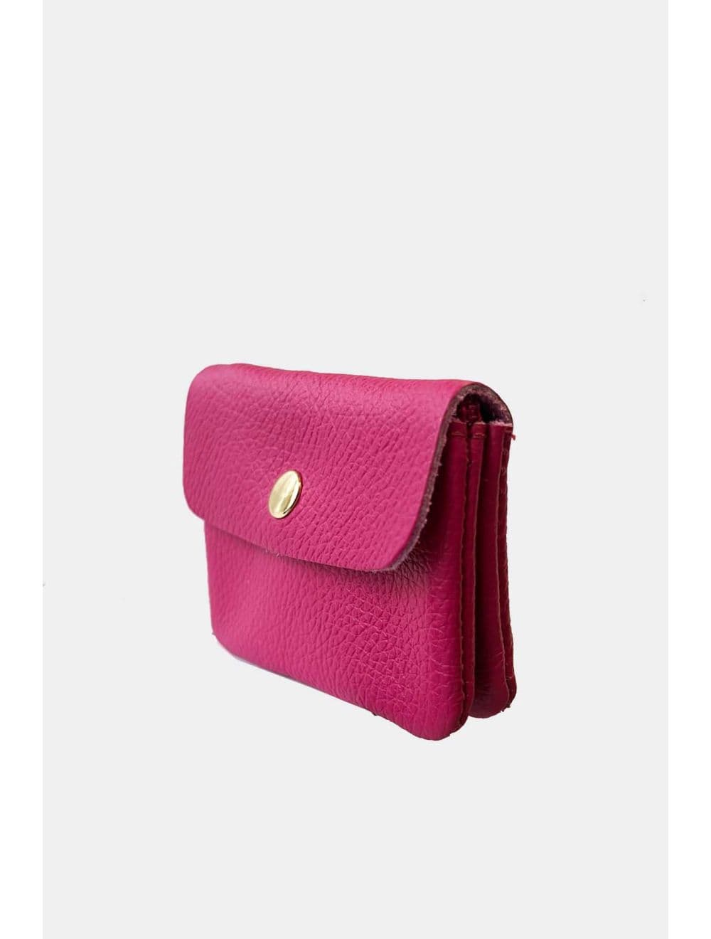 Porte-monnaie Avec Rabat Pression En Cuir de Vachette Grainé-LUCE GRAINÉ 3998D-Fushia — vue 3