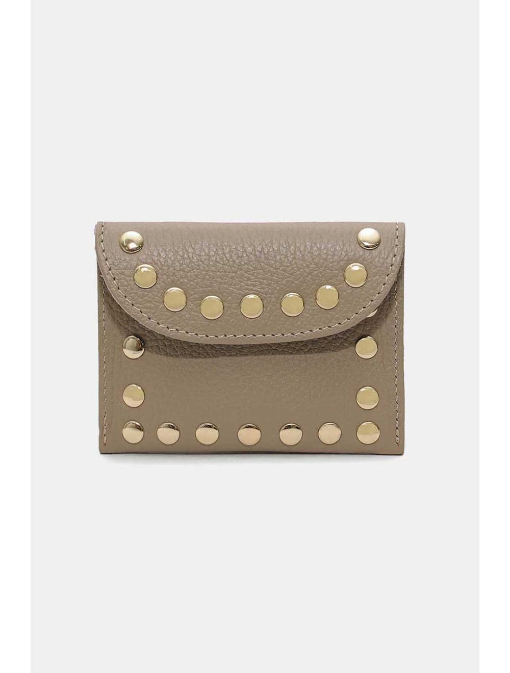 Porte-monnaie En Cuir Vachette Grainée 4904 LEINA-Taupe — vue 3