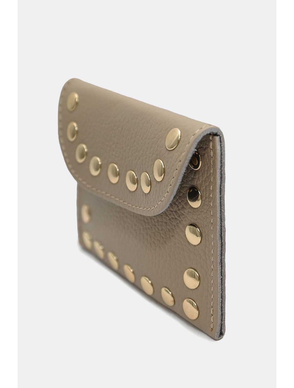 Porte-monnaie En Cuir Vachette Grainée 4904 LEINA-Taupe — vue 4