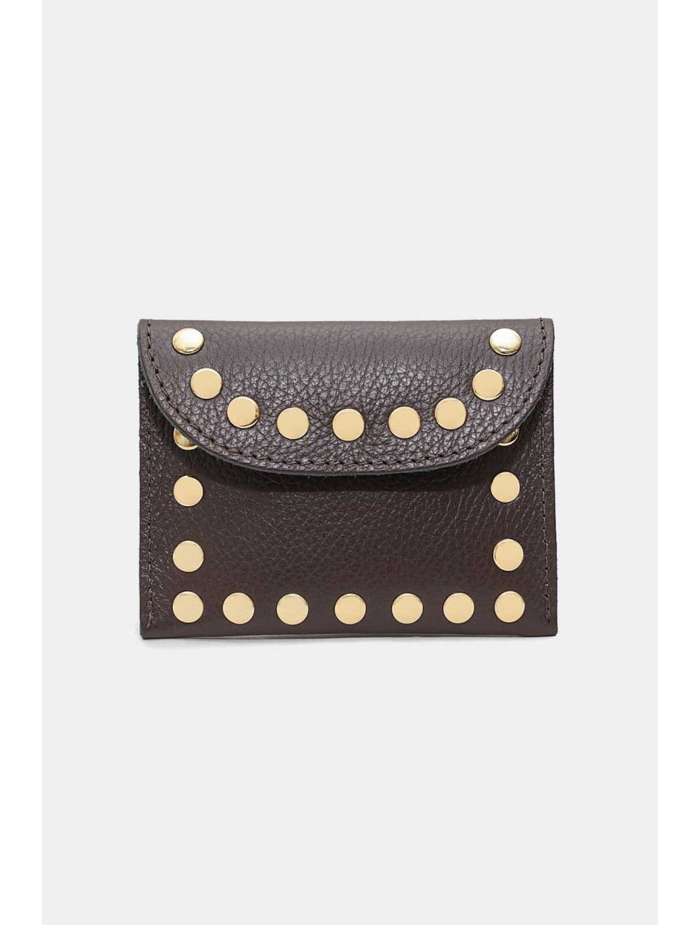 Porte-monnaie En Cuir Vachette Grainée 4904 LEINA-Chocolat — vue 3