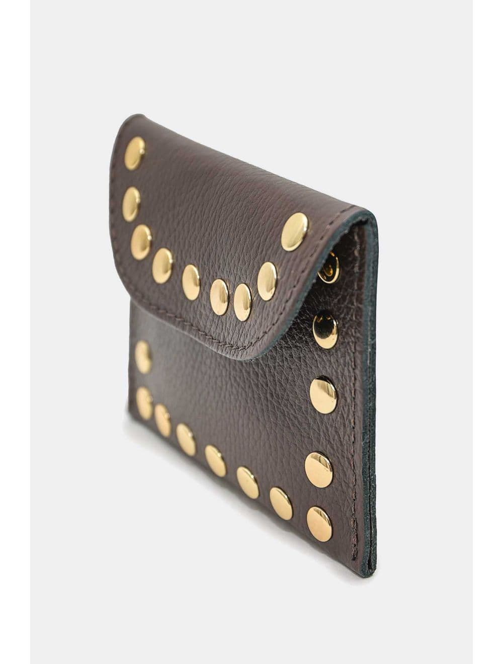 Porte-monnaie En Cuir Vachette Grainée 4904 LEINA-Chocolat — vue 4