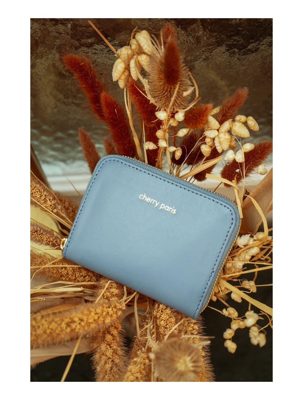 Porte-monnaie En Croûte Cuir Vachette Imprimé Box YUNA BOX 4901B-Jean