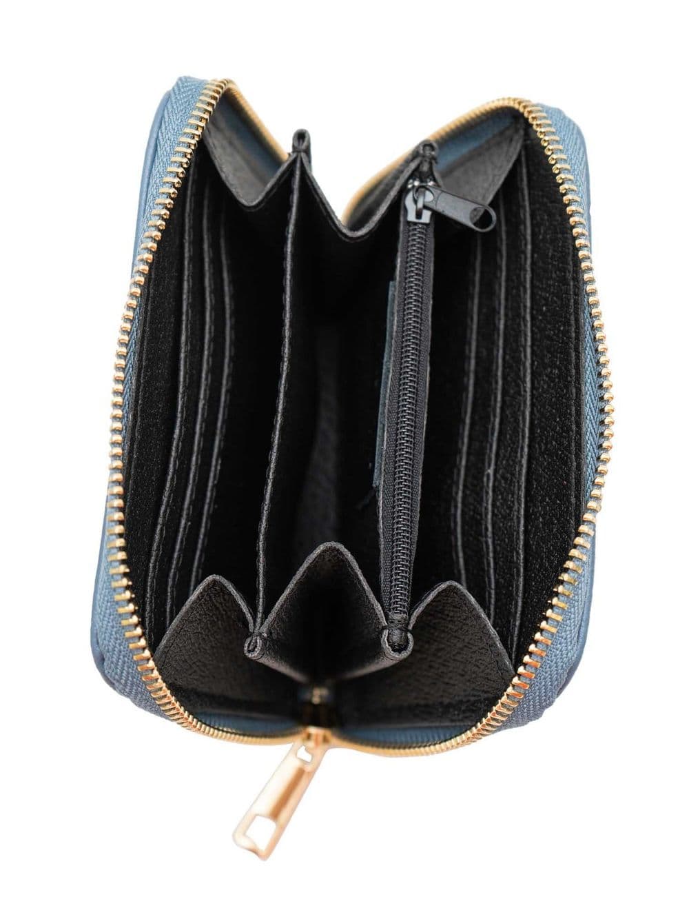 Porte-monnaie En Croûte Cuir Vachette Imprimé Box YUNA BOX 4901B-Jean — vue 4