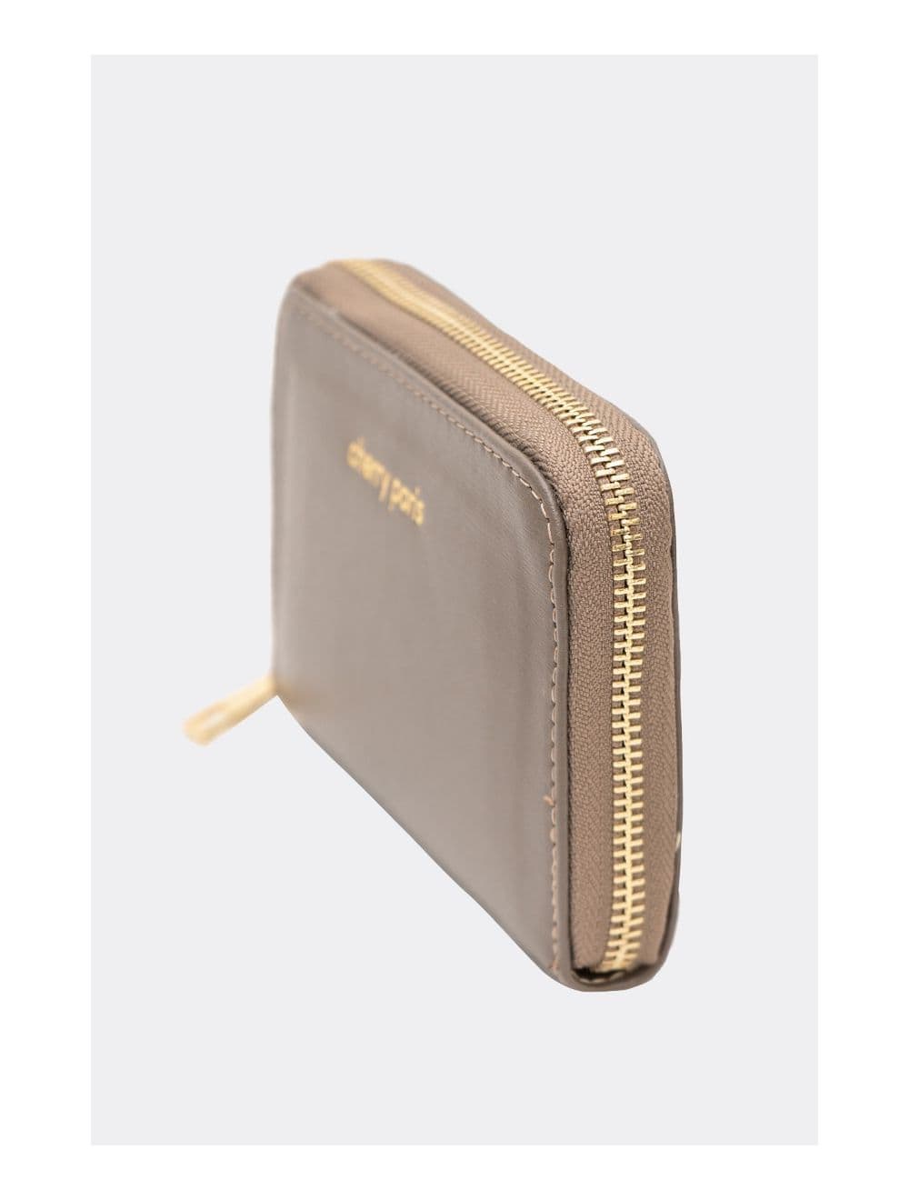 Porte-monnaie En Croûte Cuir Vachette Imprimé Box YUNA BOX 4901B-Taupe — vue 3