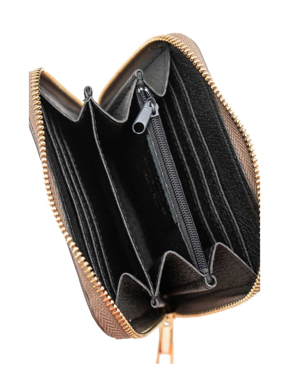 Porte-monnaie En Croûte Cuir Vachette Imprimé Box YUNA BOX 4901B-Taupe — vue 4