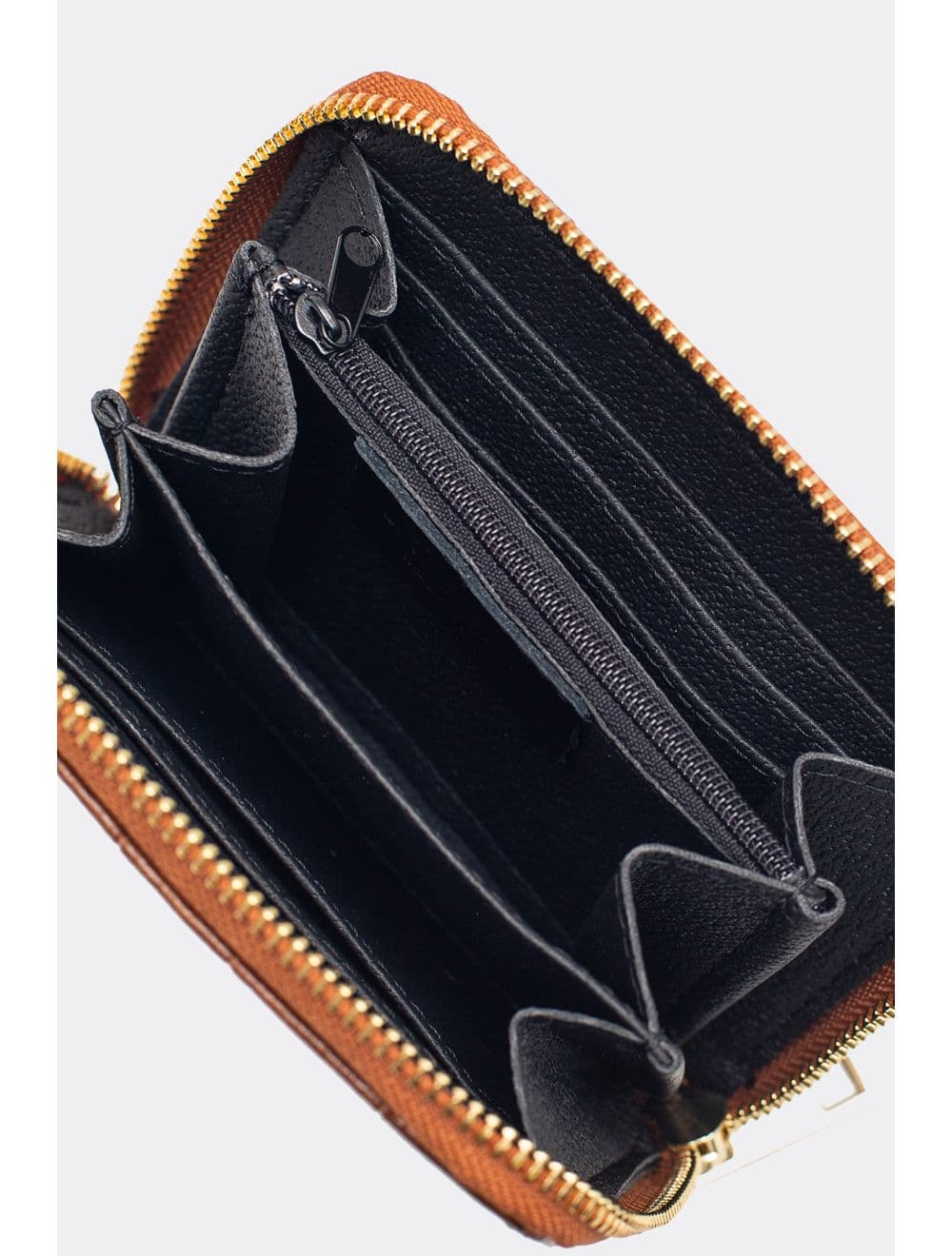 Porte-Monnaie En Croûte De Cuir De Vachette Imprimé Croco-YUNA CROCO 4901-CAMEL — vue 3