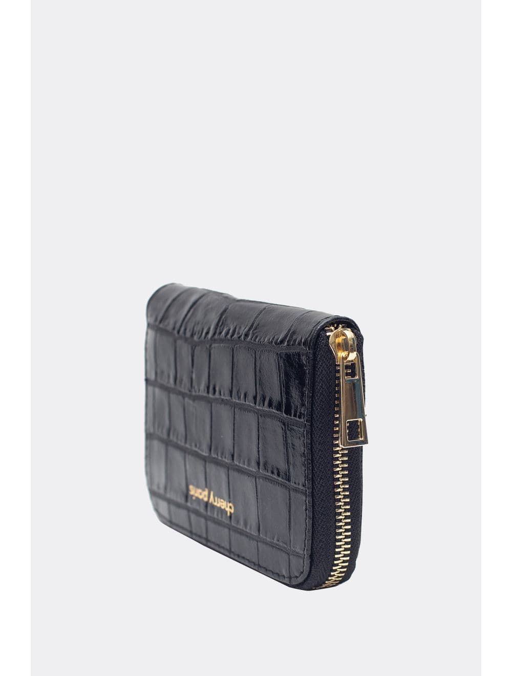 Porte-Monnaie En Croûte De Cuir De Vachette Imprimé Croco-YUNA CROCO 4901-NOIR — vue 4