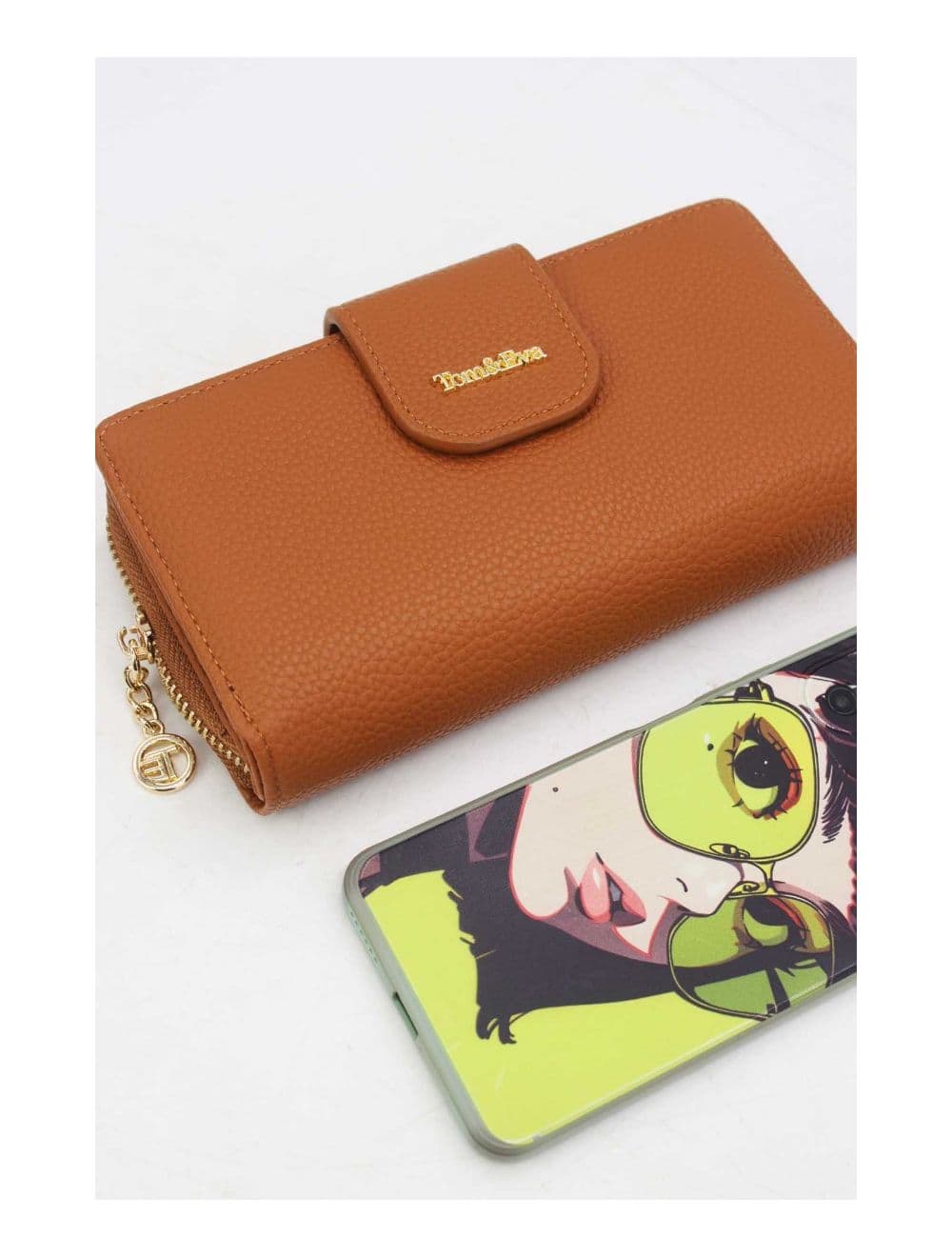 Portefeuille Effet Cuir Grainé 24P-5980-Marron — vue 4