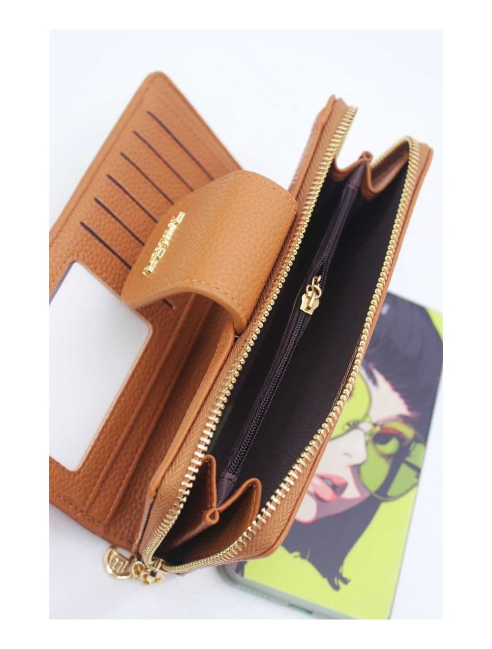 Portefeuille Effet Cuir Grainé 24P-5980-Marron — vue 5