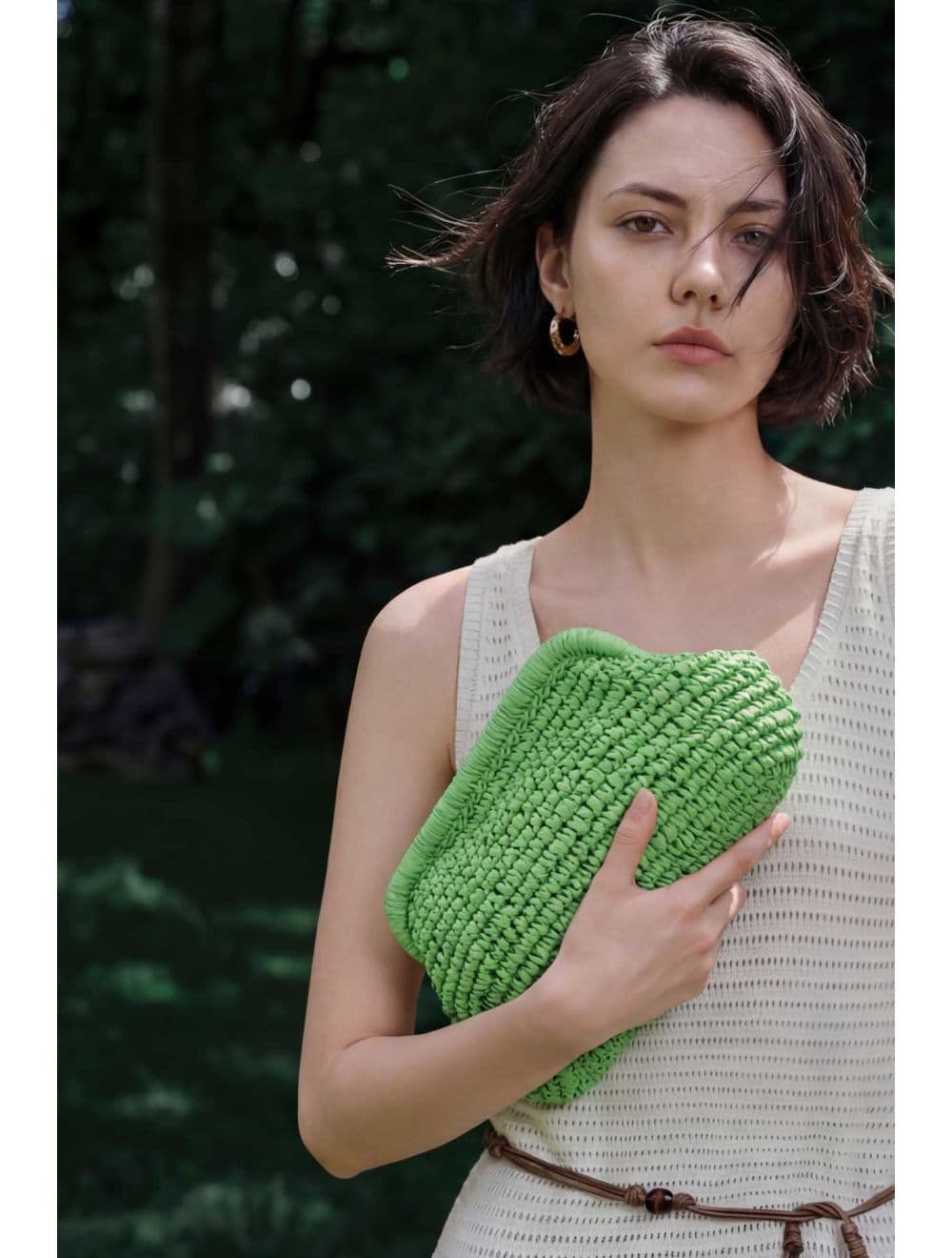 Pochette Structure En Paille 24P-6069-Vert — vue 5