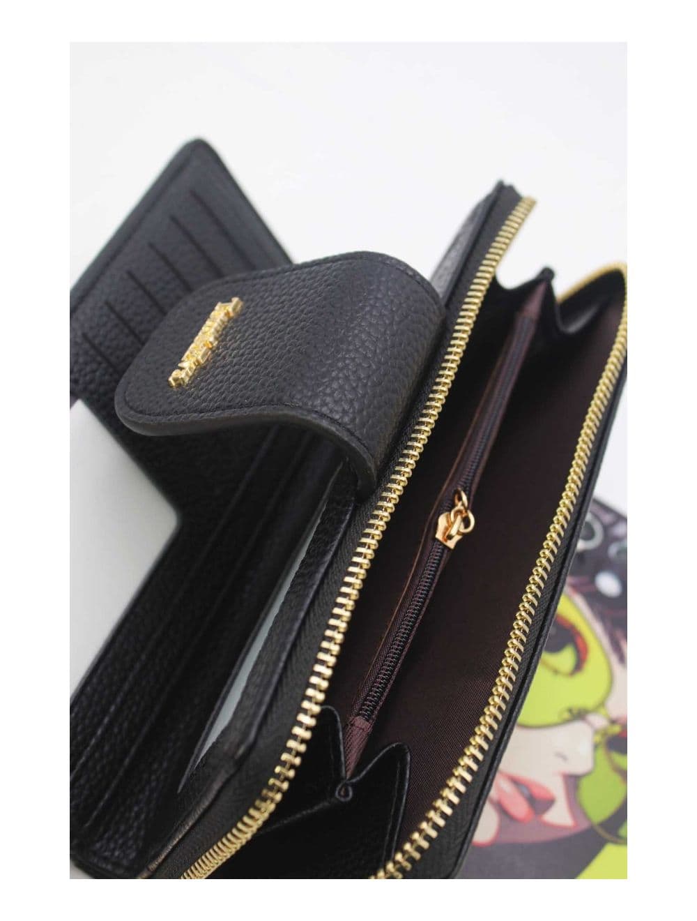 Portefeuille Effet Cuir Grainé 24P-5980-Noir — vue 4