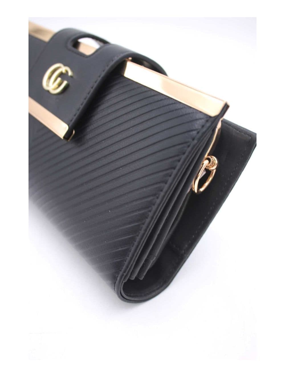 Portefeuille effet cuir decoré par lettres 16D-1350-Black — vue 5
