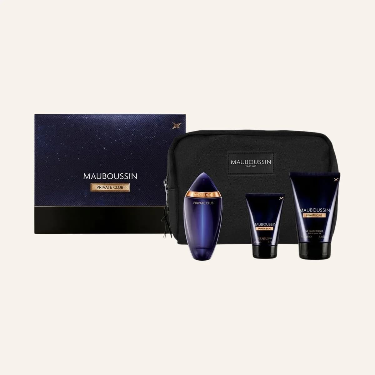 Mauboussin Coffret Private Club Eau de Parfum 100 ml + 20 ml + Gel De Douche + Bandouliere