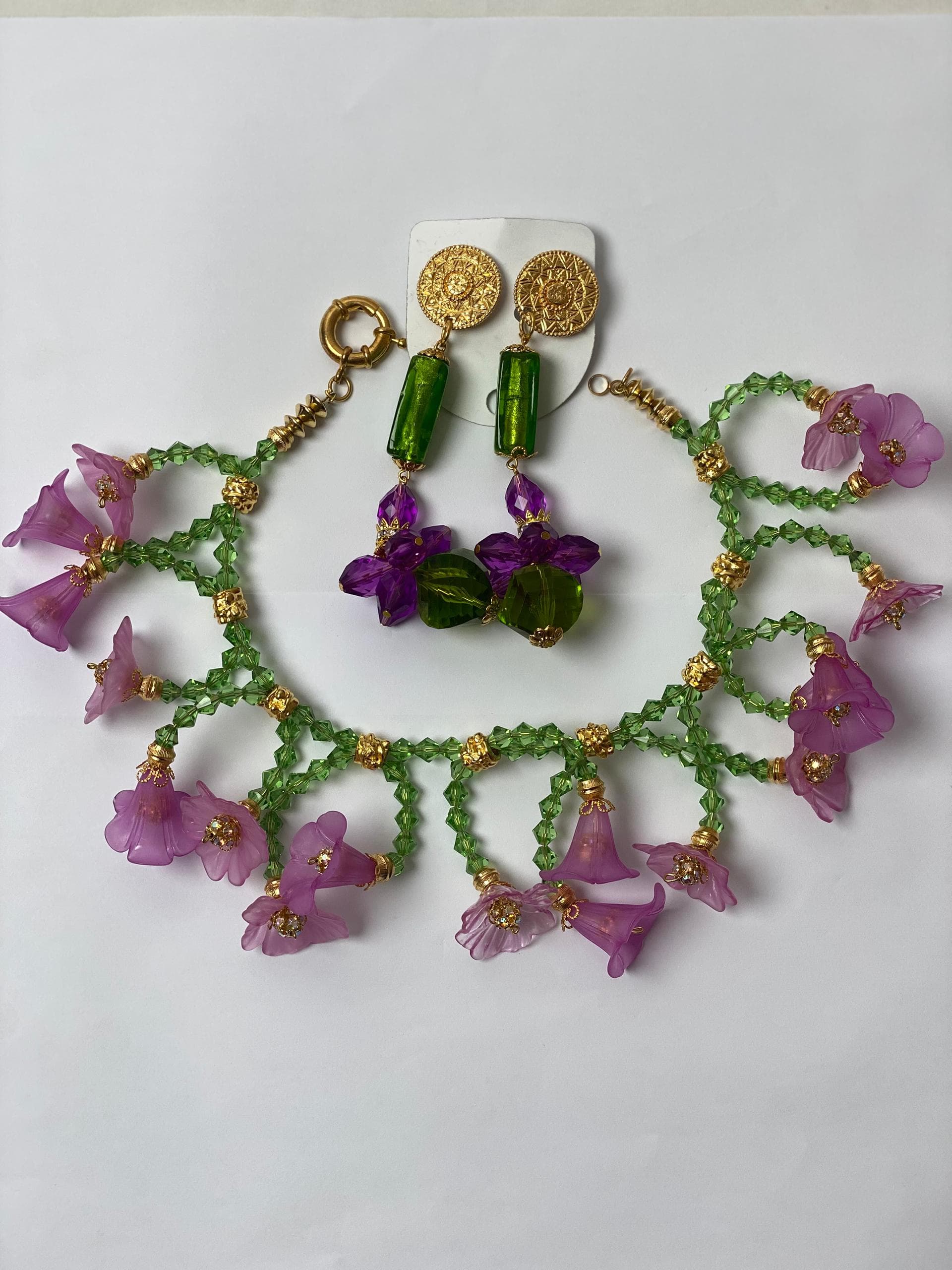 ENSEMBLE COLLIER BOUCLE FLEURIE