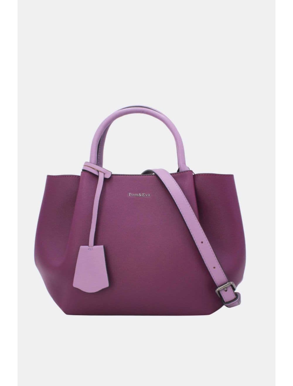 Sac à Main Effet Cuir 25B-6375-Purple/L.Purple